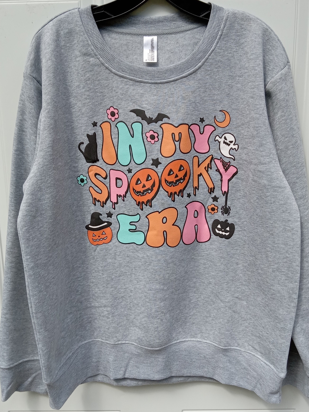 Halloween Graphic Sweatshirt Gray "In My Spooky Era" Size XL